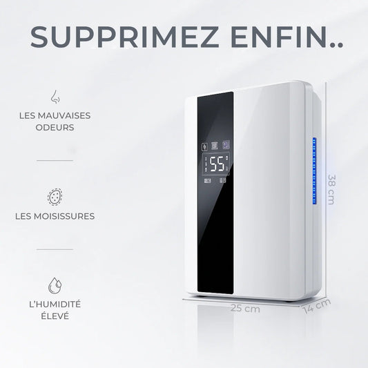 Déshumidificateur & Purificateur d'Air - Silencieux pour Maison, Chambre, Cuisine