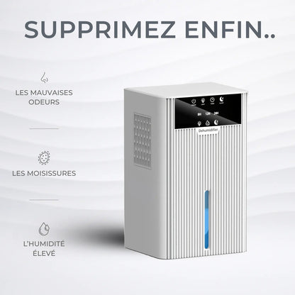 Déshumidificateur d'Air Portable – Grande Capacité et Écran LED – Cuisine Cave et Salon