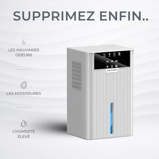 Déshumidificateur d'Air Portable – Grande Capacité et Écran LED – Cuisine Cave et Salon